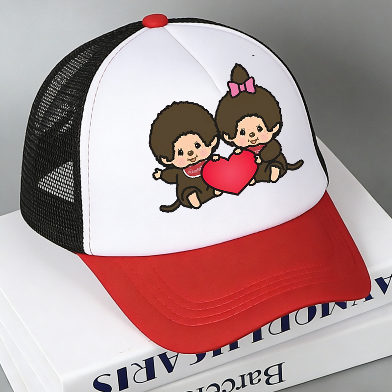 Summer Clothing Boys - Monchhichi Mesh Baseball Caps Cartoon Figures