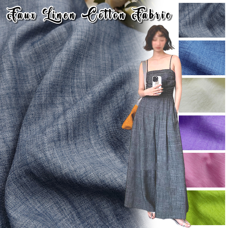 Summer Clothing Fabric - Slightly Wrinkled Soft Breathable Imitation Linen