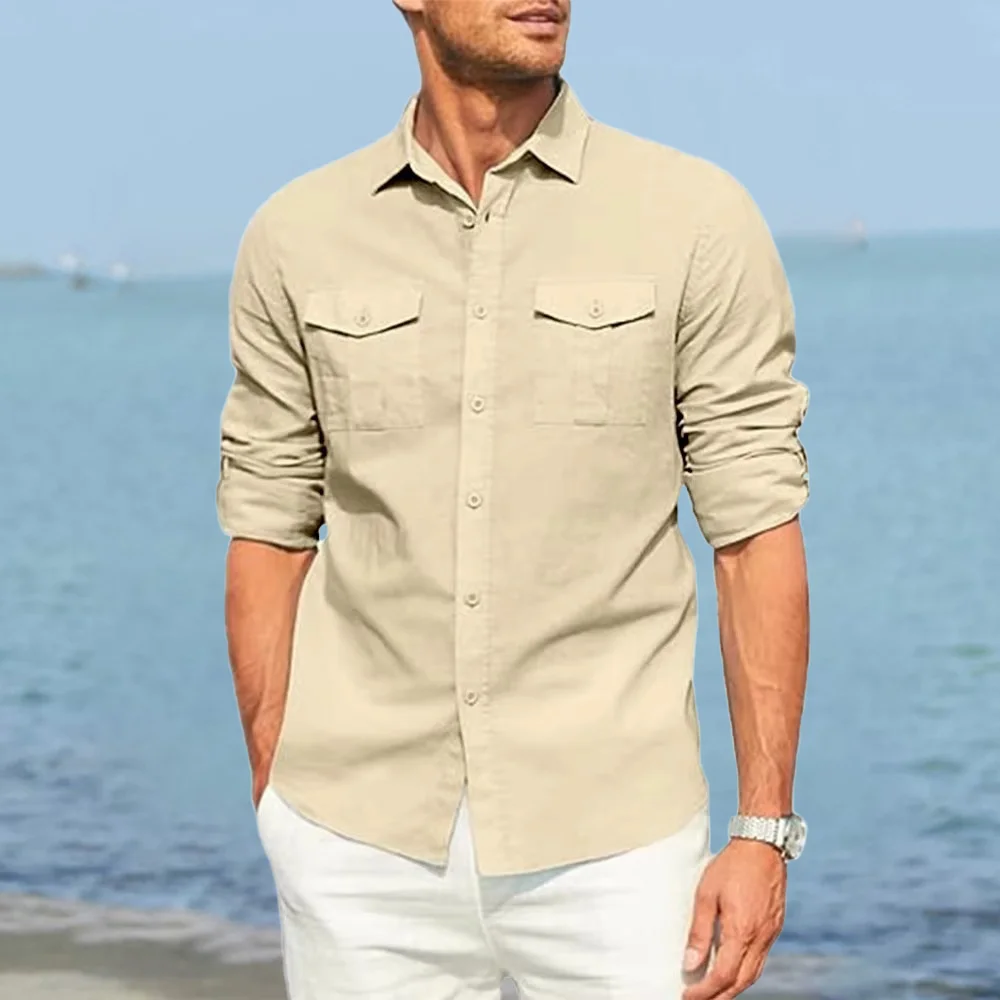 Summer Quilt - Autumn New Men's Pure Color Shirt