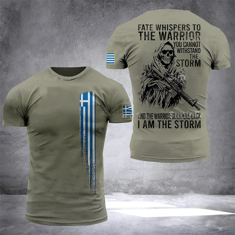 Summer Clothing For Greece - Hellas Totem Greece Emblem Graphic T