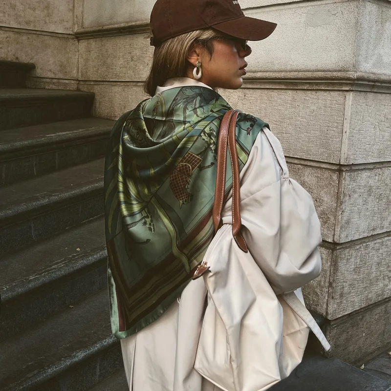 Summer Clothing Hijab - 110cm Large Shawl Silk Square Scarf