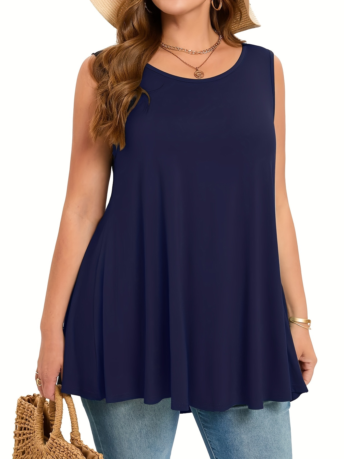 Plus Size Simple Solid Tank To - Halter Neck Top recensie en prijs