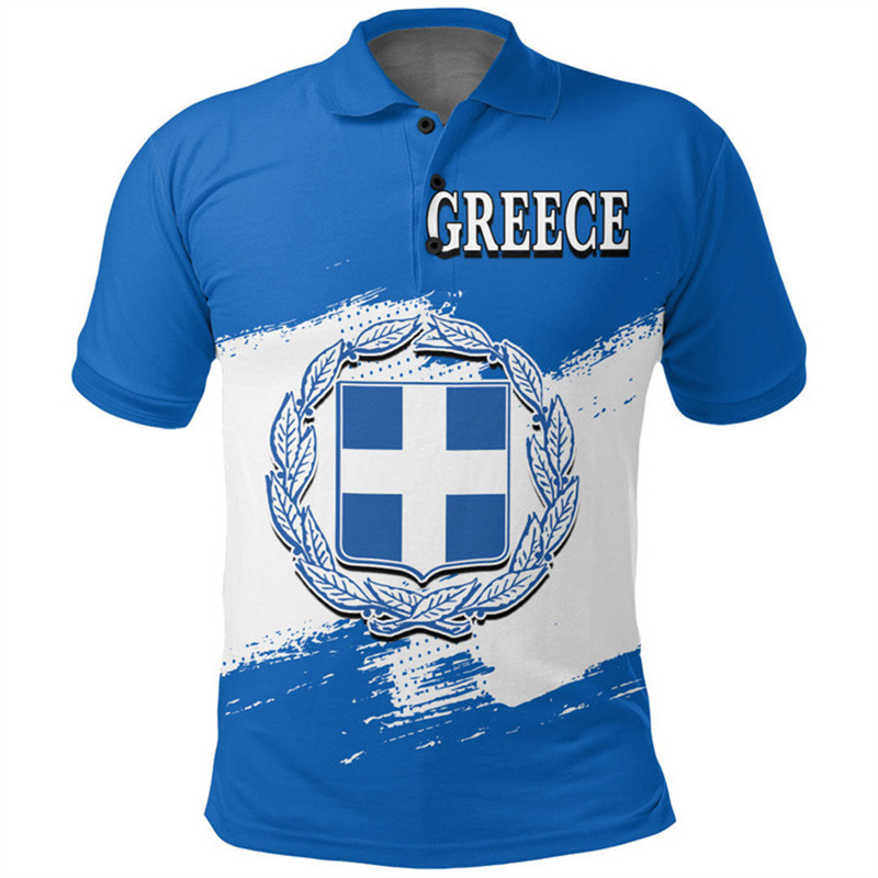 Greece Flag Map 3D Print Polo  - Summer Clothing For Greece recensie en prijs