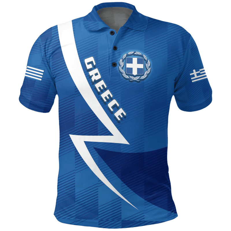 Greece Flag Map 3D Print Polo  - Summer Clothing For Greece recensie en prijs
