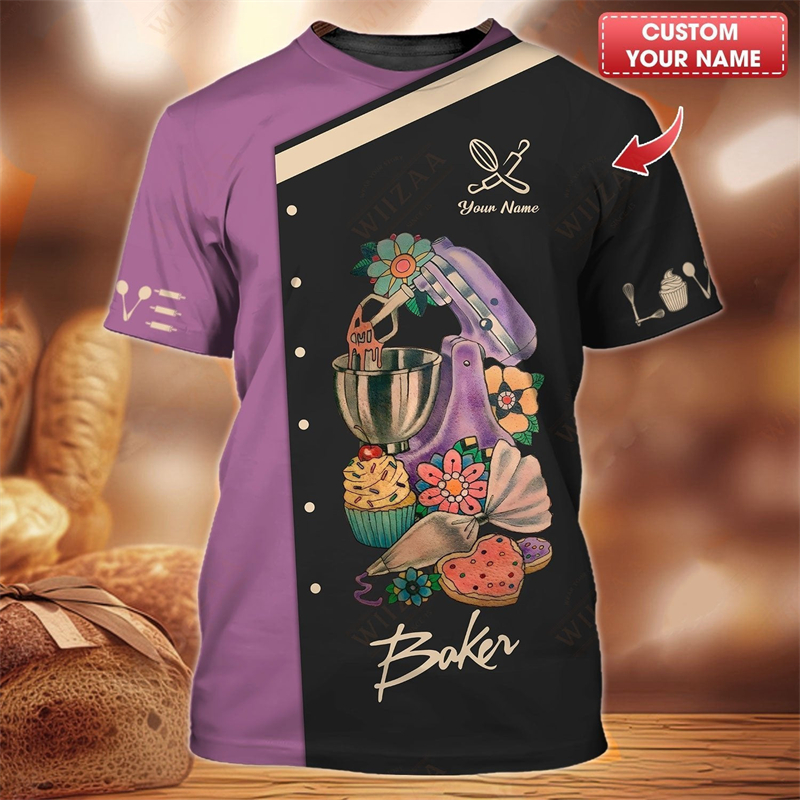 Custom Name Baker Graphic T Sh - Summer Clothing Name recensie en prijs