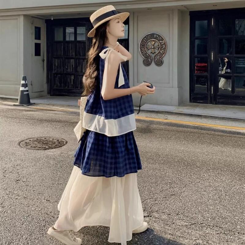 Women's Blue Plaid Two Piece S - Halter Neck Top recensie en prijs