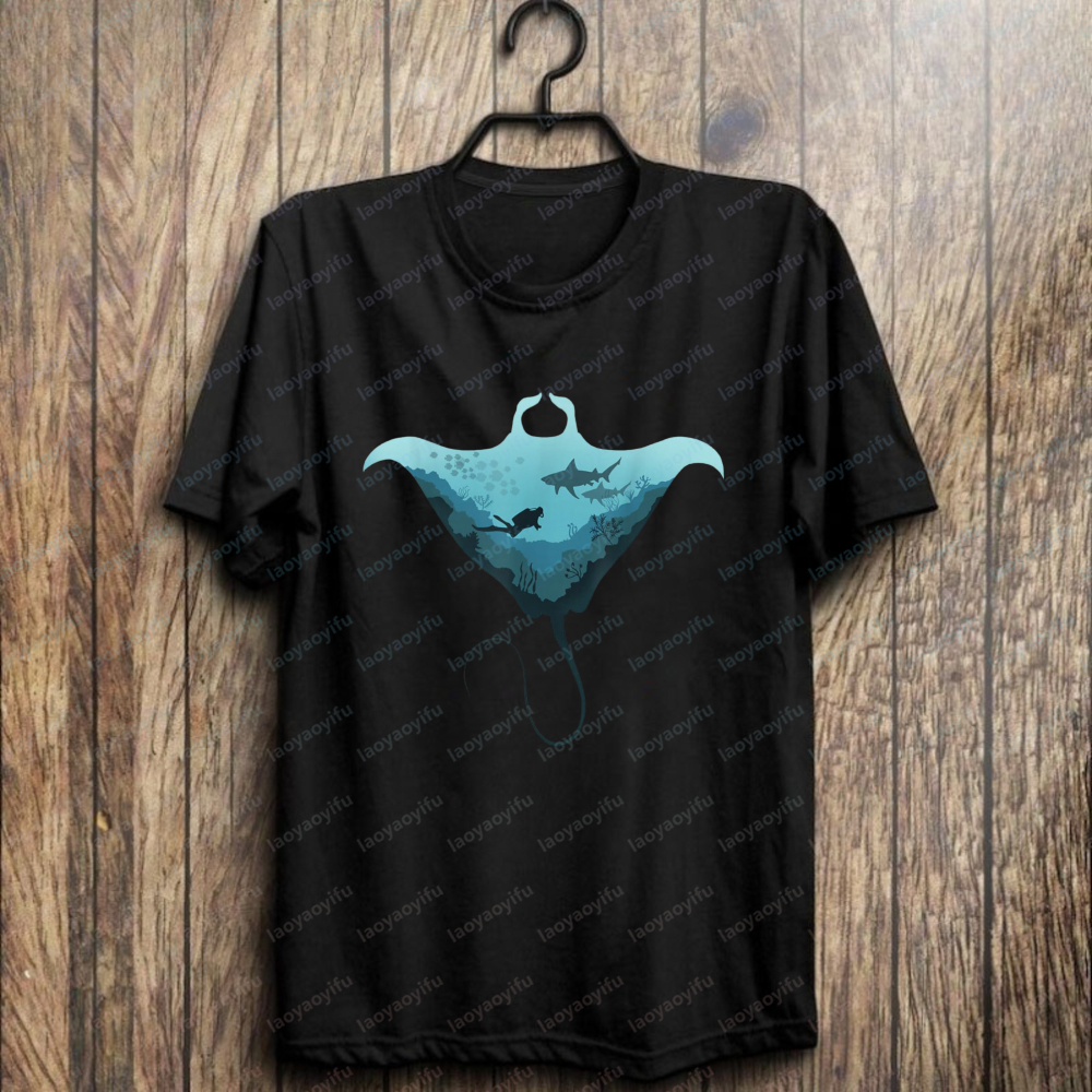 Manta Ray Scuba Cotton Tee Oce - Summer Rays Clothing recensie en prijs