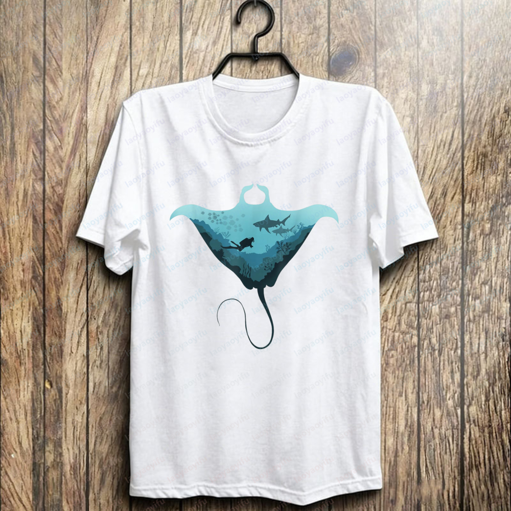 Manta Ray Scuba Cotton Tee Oce - Summer Rays Clothing recensie en prijs