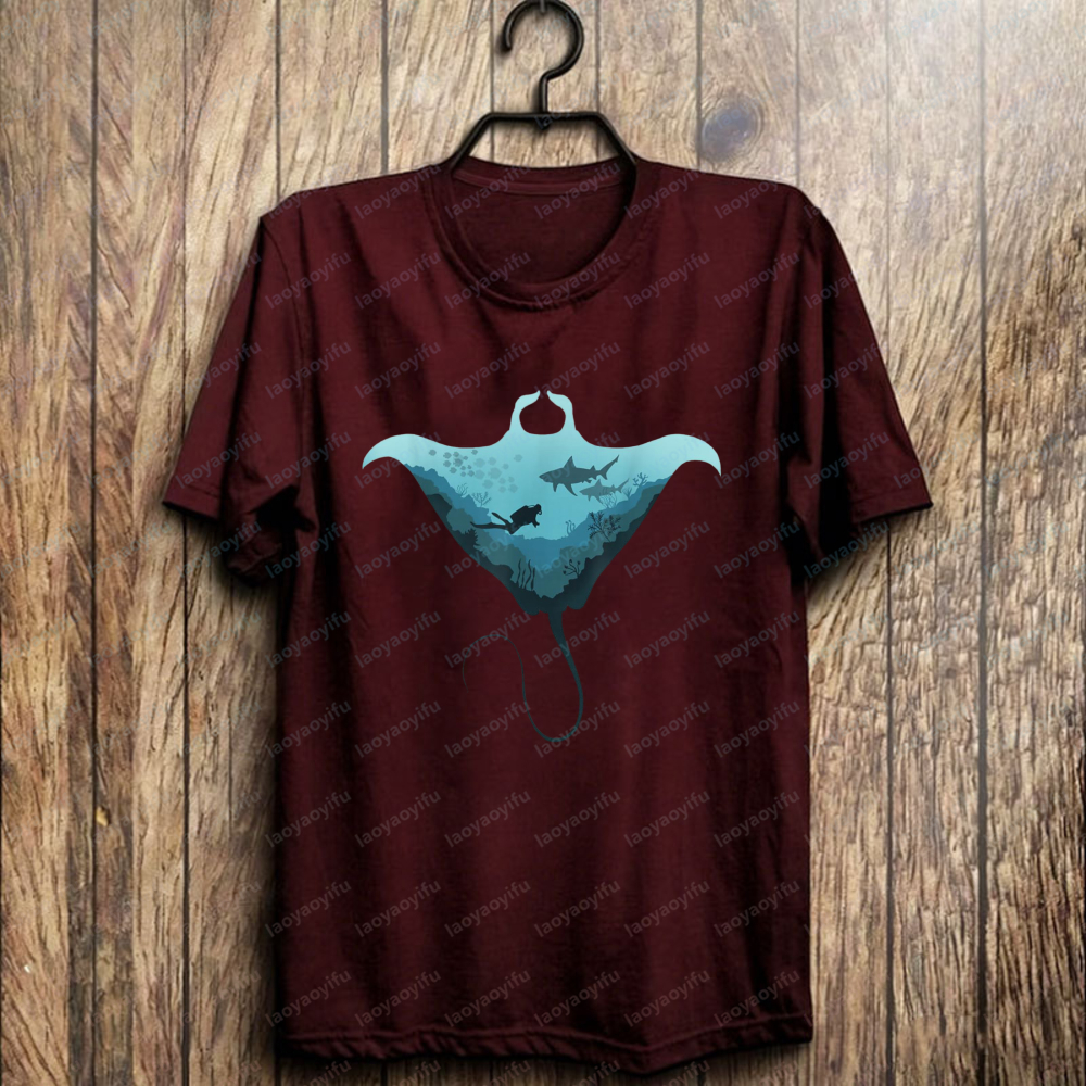 Manta Ray Scuba Cotton Tee Oce - Summer Rays Clothing recensie en prijs