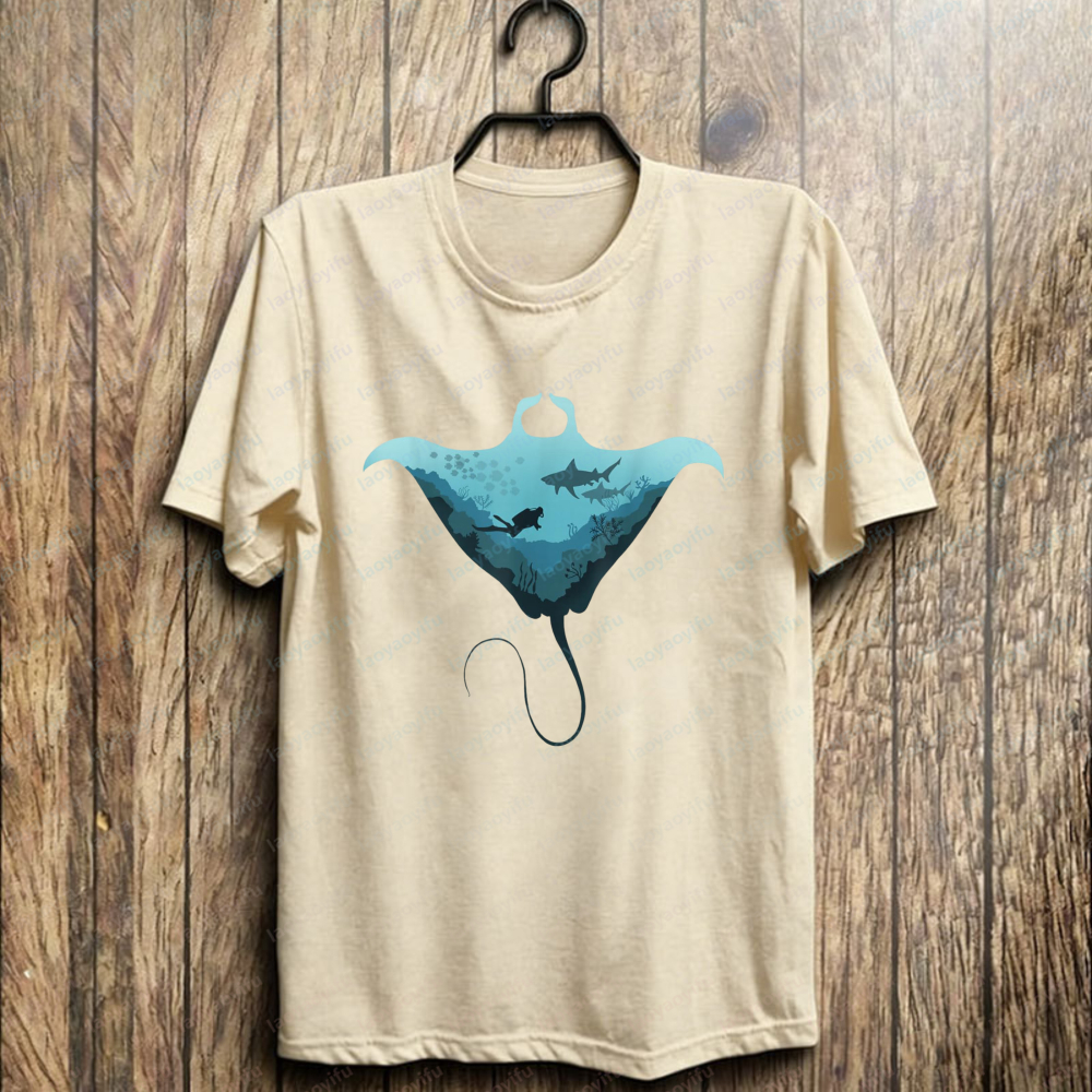 Manta Ray Scuba Cotton Tee Oce - Summer Rays Clothing recensie en prijs