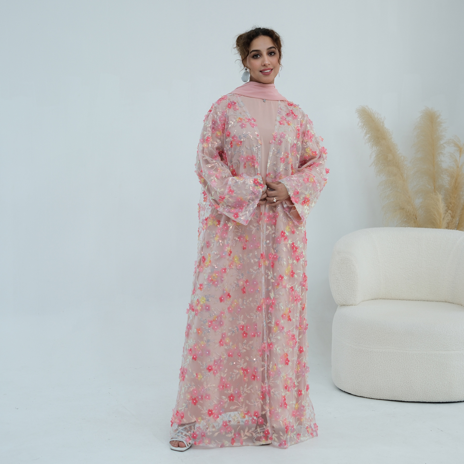 2026 Luxury Abaya EID 3D Flora - Summer Clothing Hijab recensie en prijs