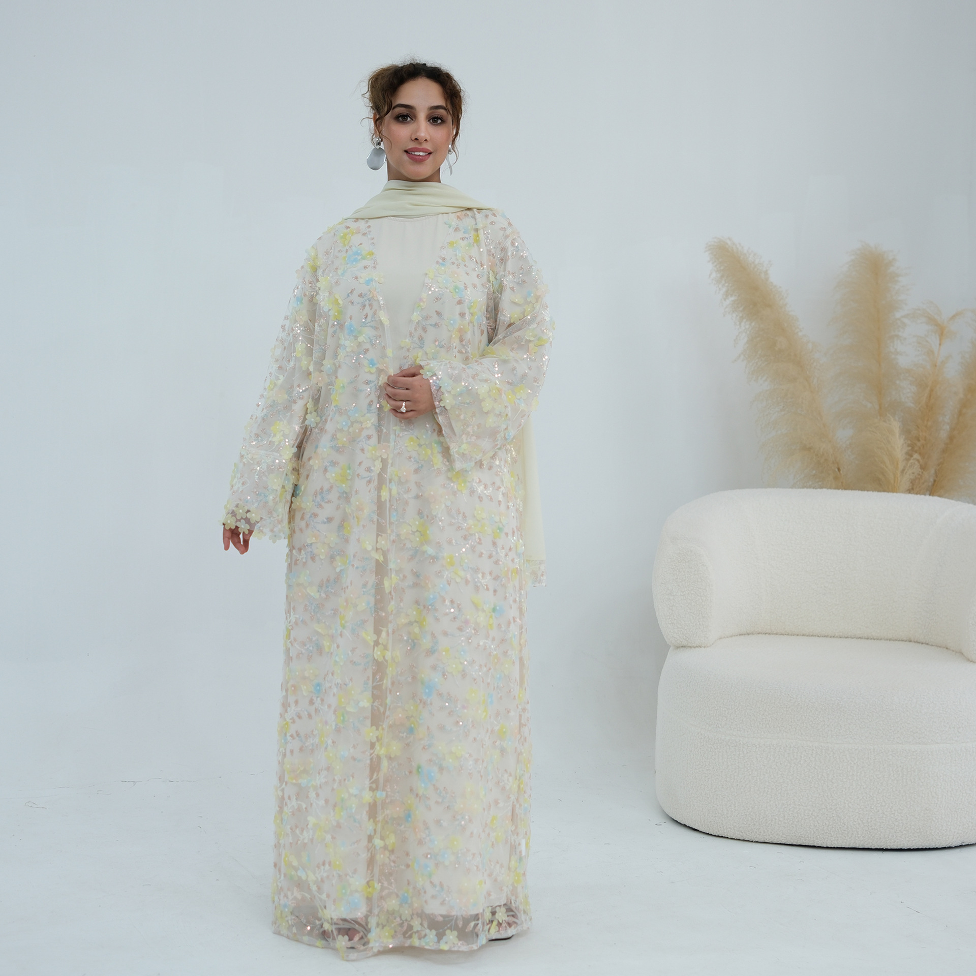 2026 Luxury Abaya EID 3D Flora - Summer Clothing Hijab recensie en prijs