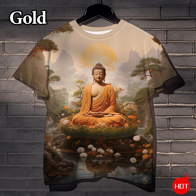 Harajuku 3D Print Buddha Sakya - Summer Clothing India recensie en prijs