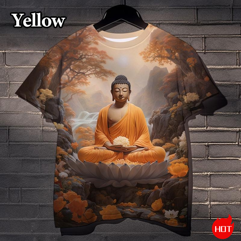 Harajuku 3D Print Buddha Sakya - Summer Clothing India recensie en prijs