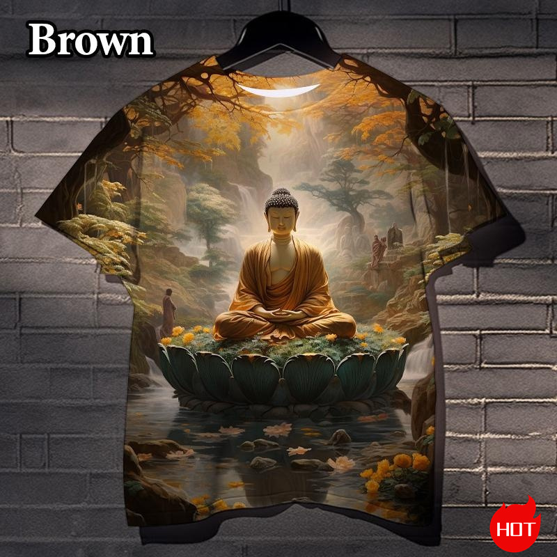 Harajuku 3D Print Buddha Sakya - Summer Clothing India recensie en prijs
