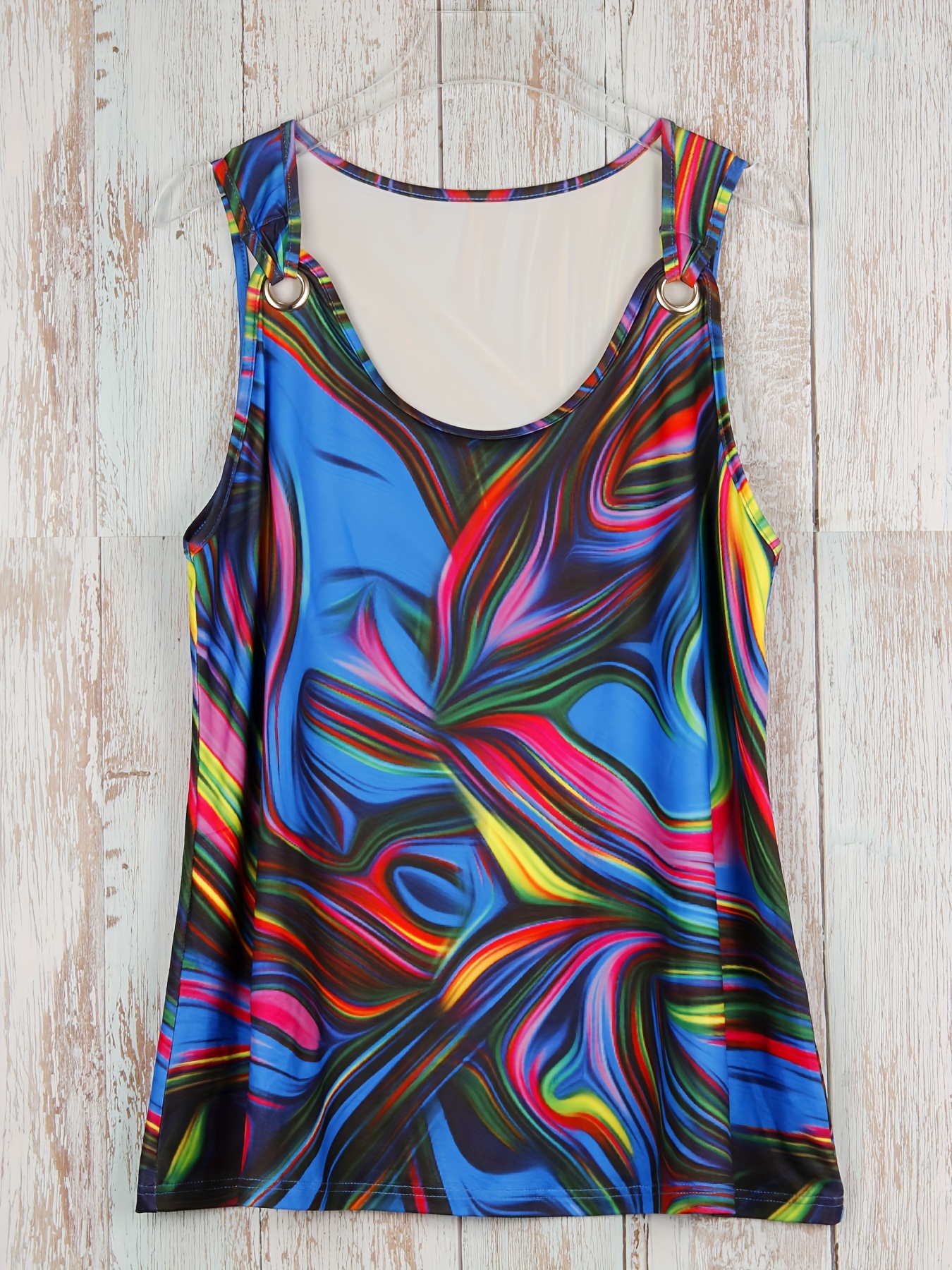 Plus Size Abstract Print Tank  - Summer Upf Clothing recensie en prijs