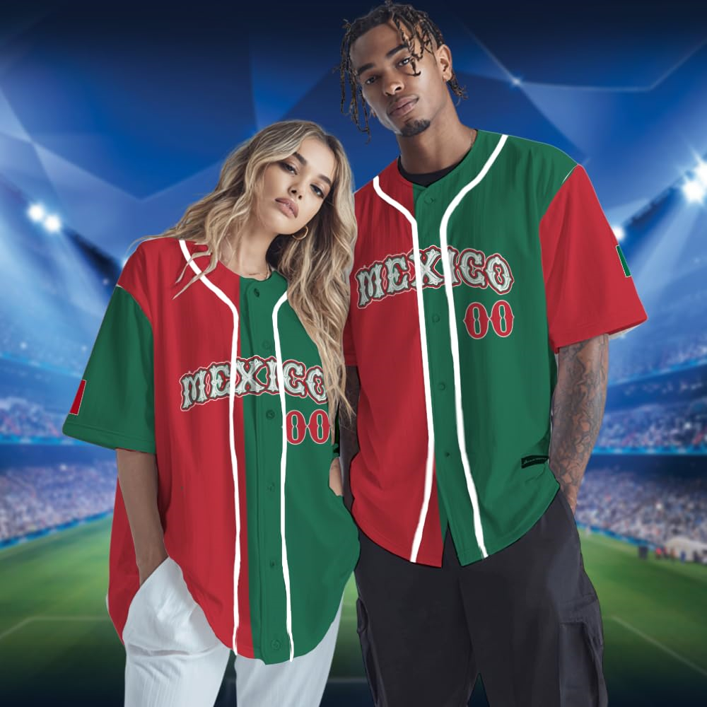 Hot Mexican Flag Baseball Jers - Summer Clothing Name recensie en prijs