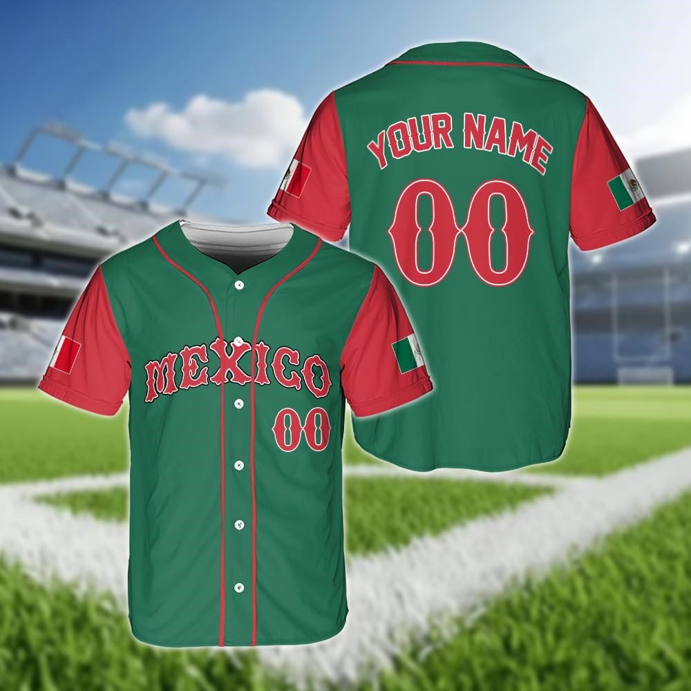 Hot Mexican Flag Baseball Jers - Summer Clothing Name recensie en prijs