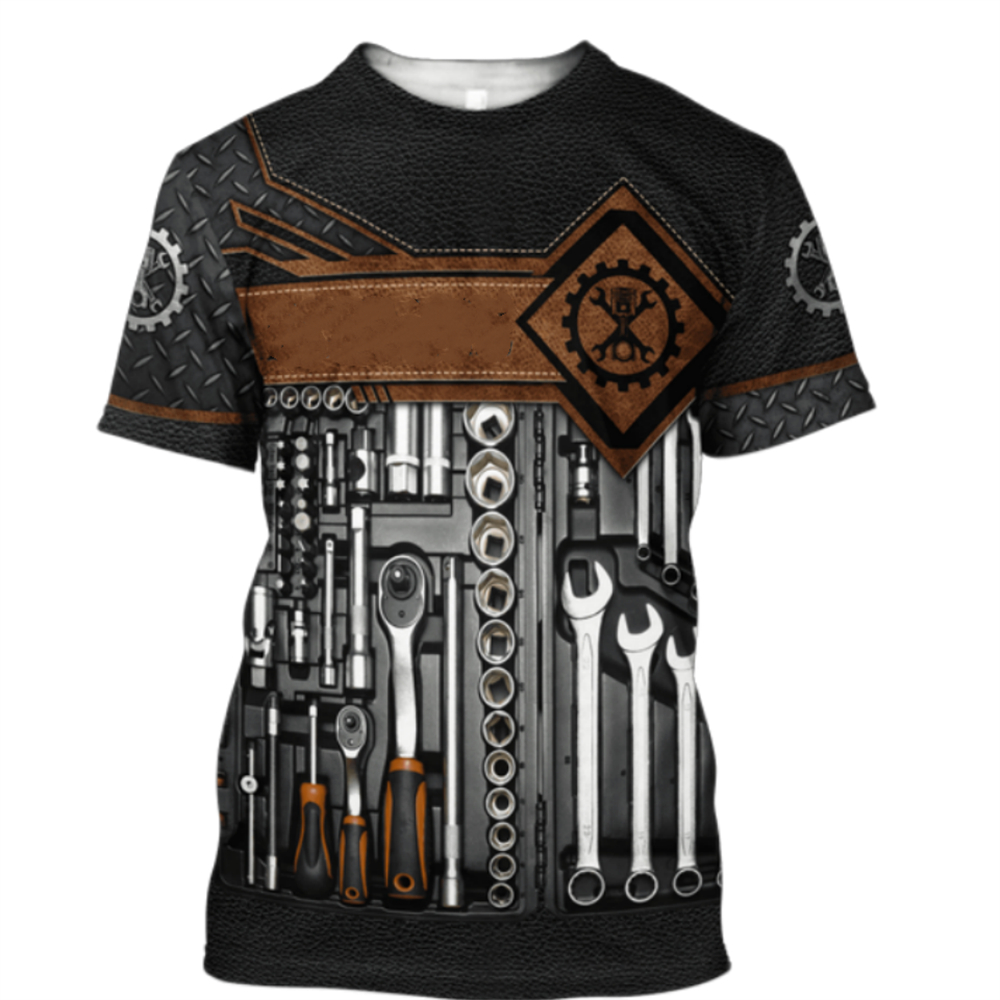 Vintage T-Shirt Mechanic 3D Pr - Summer Clothing Name recensie en prijs