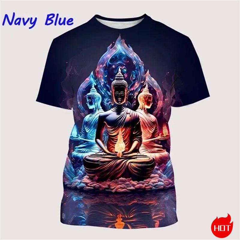 Harajuku 3D Print Buddha Shaky - Summer Clothing India recensie en prijs