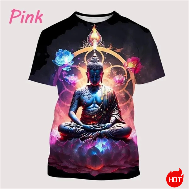 Harajuku 3D Print Buddha Shaky - Summer Clothing India recensie en prijs