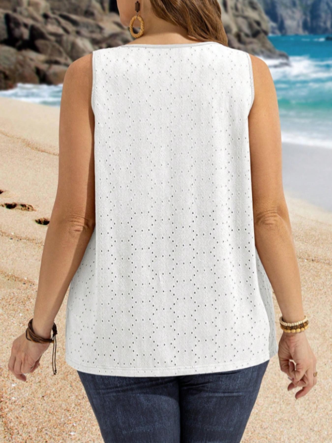 Plus Size Women's Eyelet Embro - Summer Upf Clothing recensie en prijs