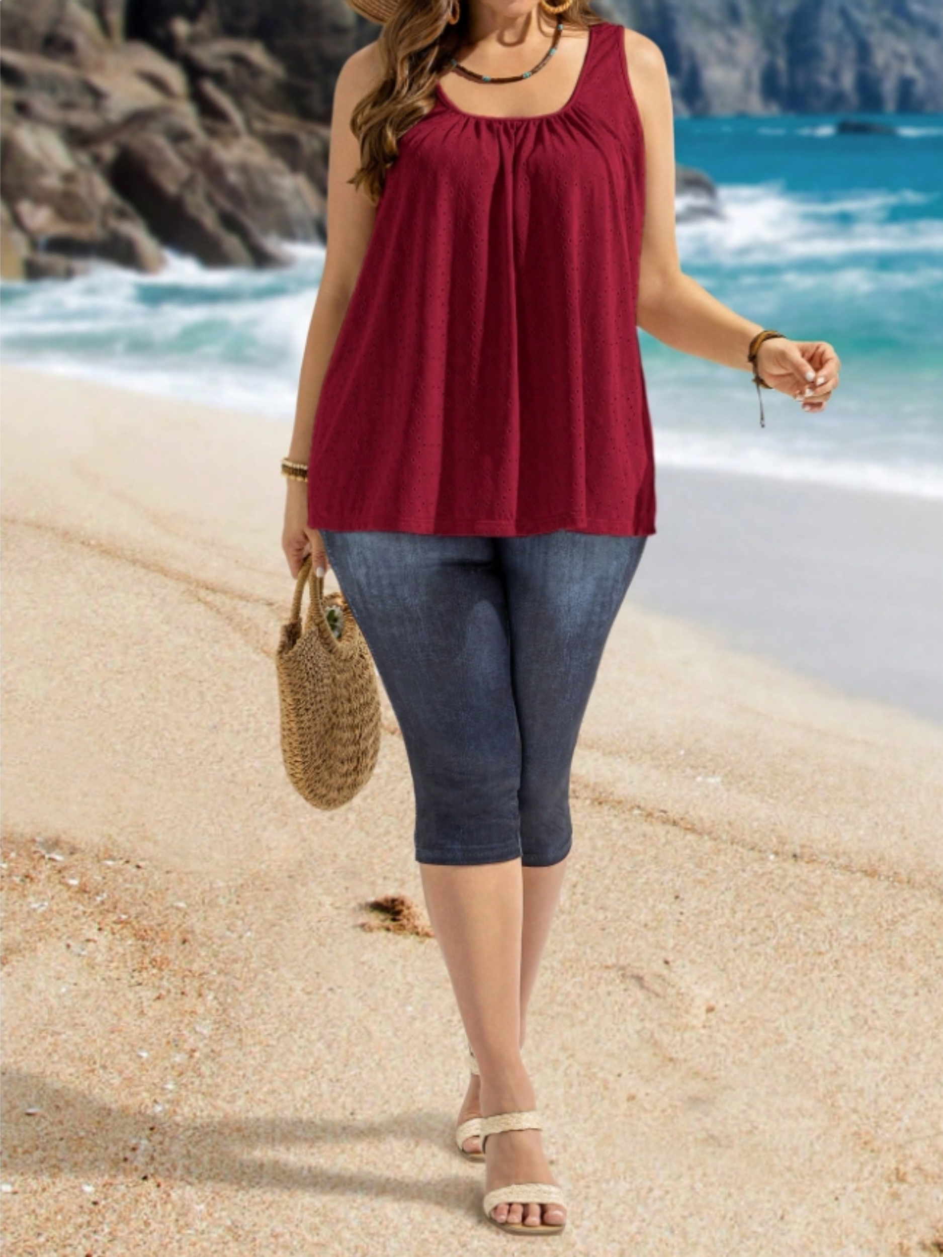 Plus Size Women's Eyelet Embro - Summer Upf Clothing recensie en prijs