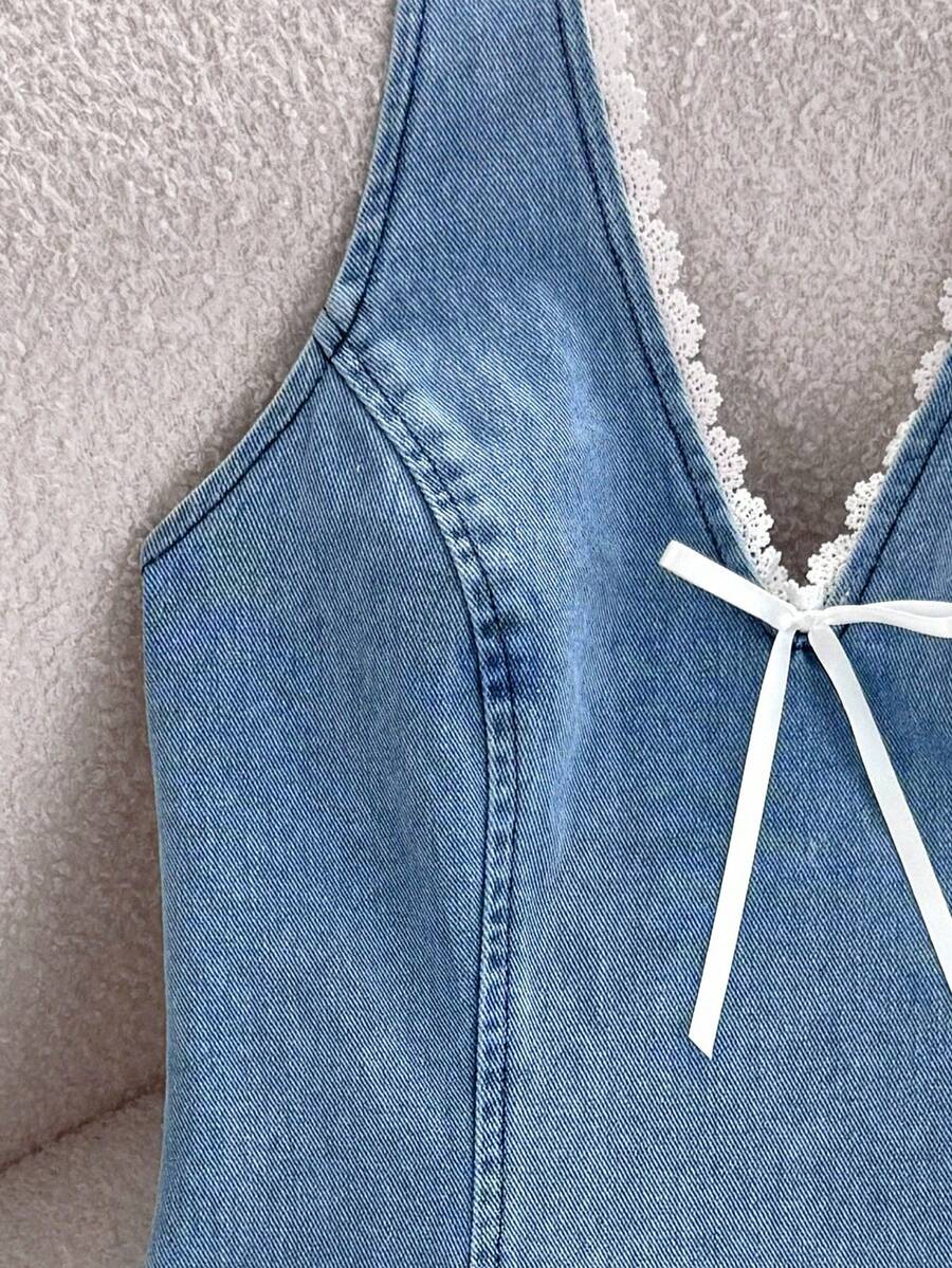 Womens Halter Neck Denim Mini  - Halter Neck Top recensie en prijs