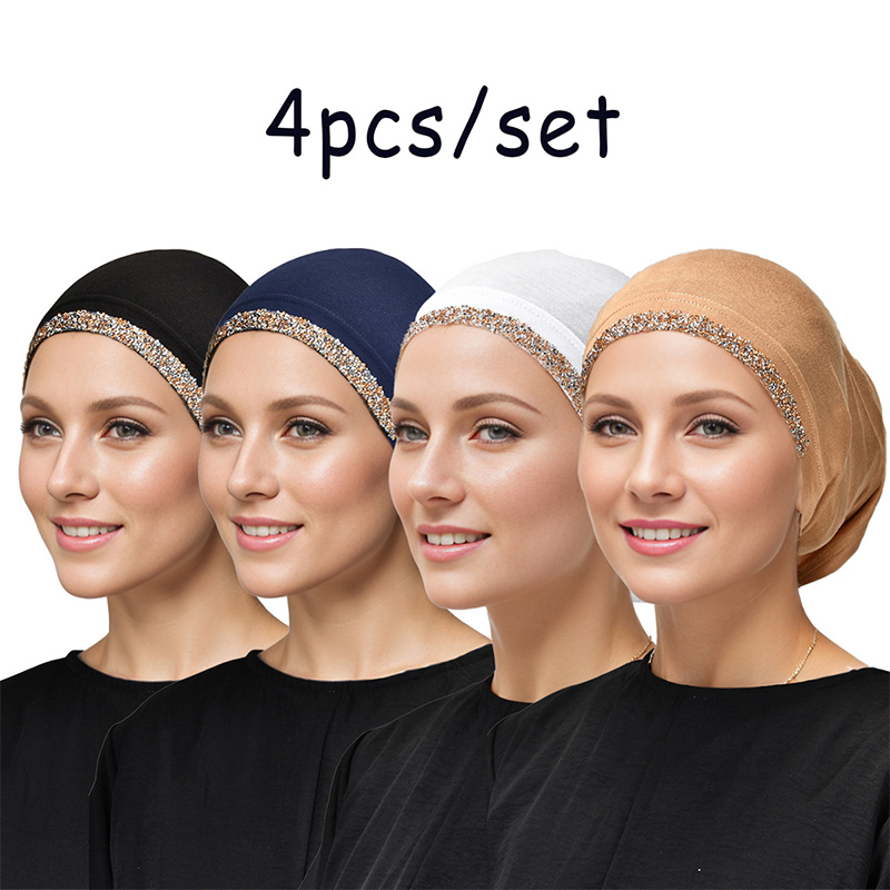 4/Pcs Modal Cotton Rhinestone  - Summer Clothing Hijab recensie en prijs