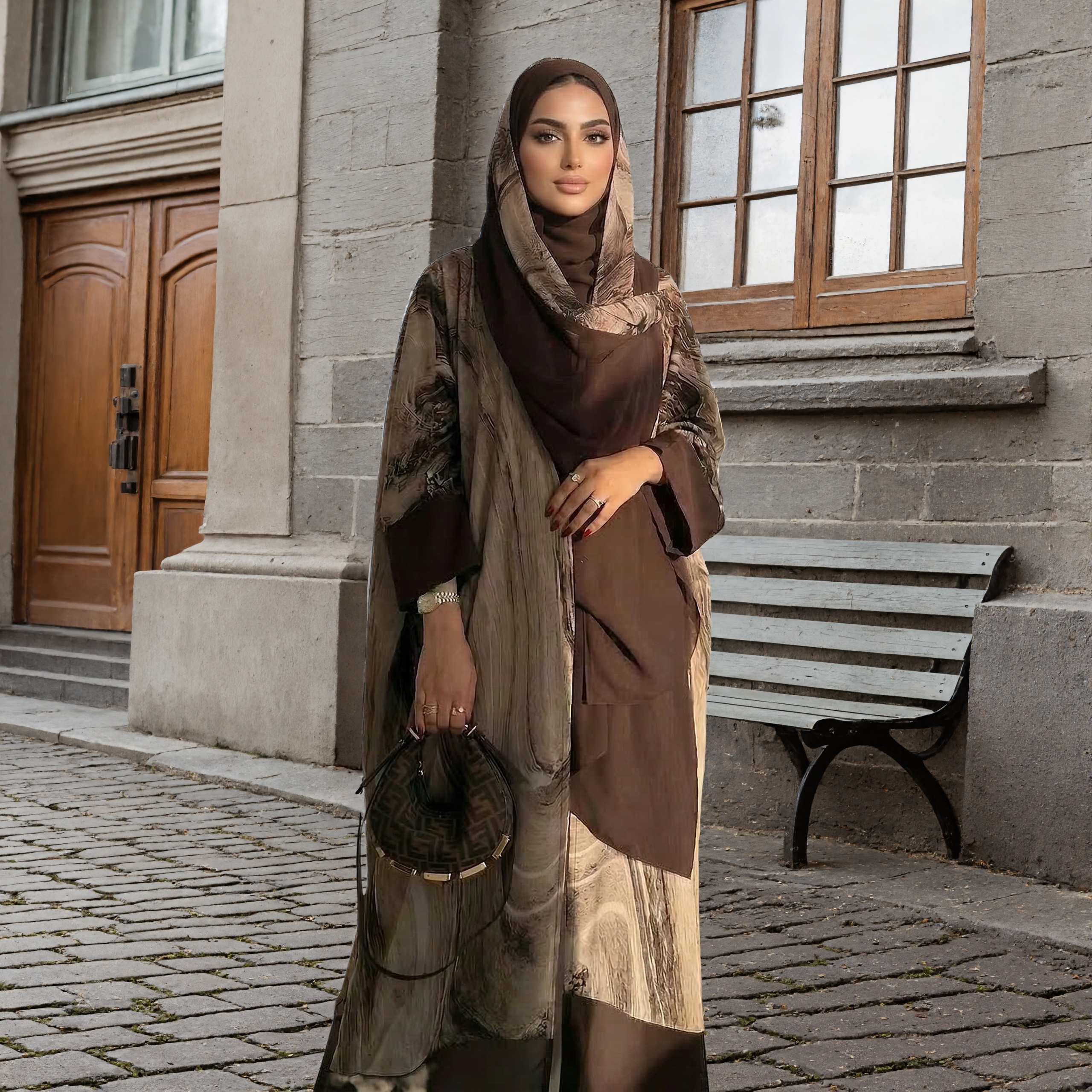 Abaya Chiffon Print 2pcs Set | - Summer Clothing Hijab recensie en prijs
