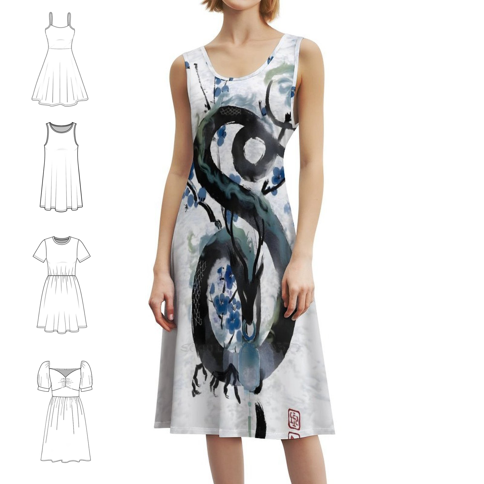Japanese Blue Night Dragon Ink - Summer Japanese Clothing recensie en prijs